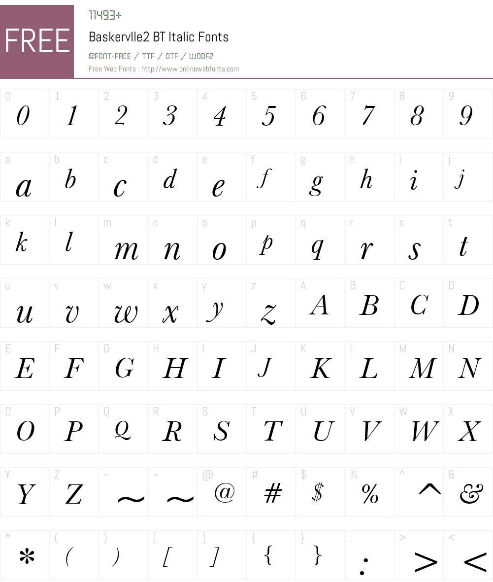 Baskervlle2 BT Font Screenshots