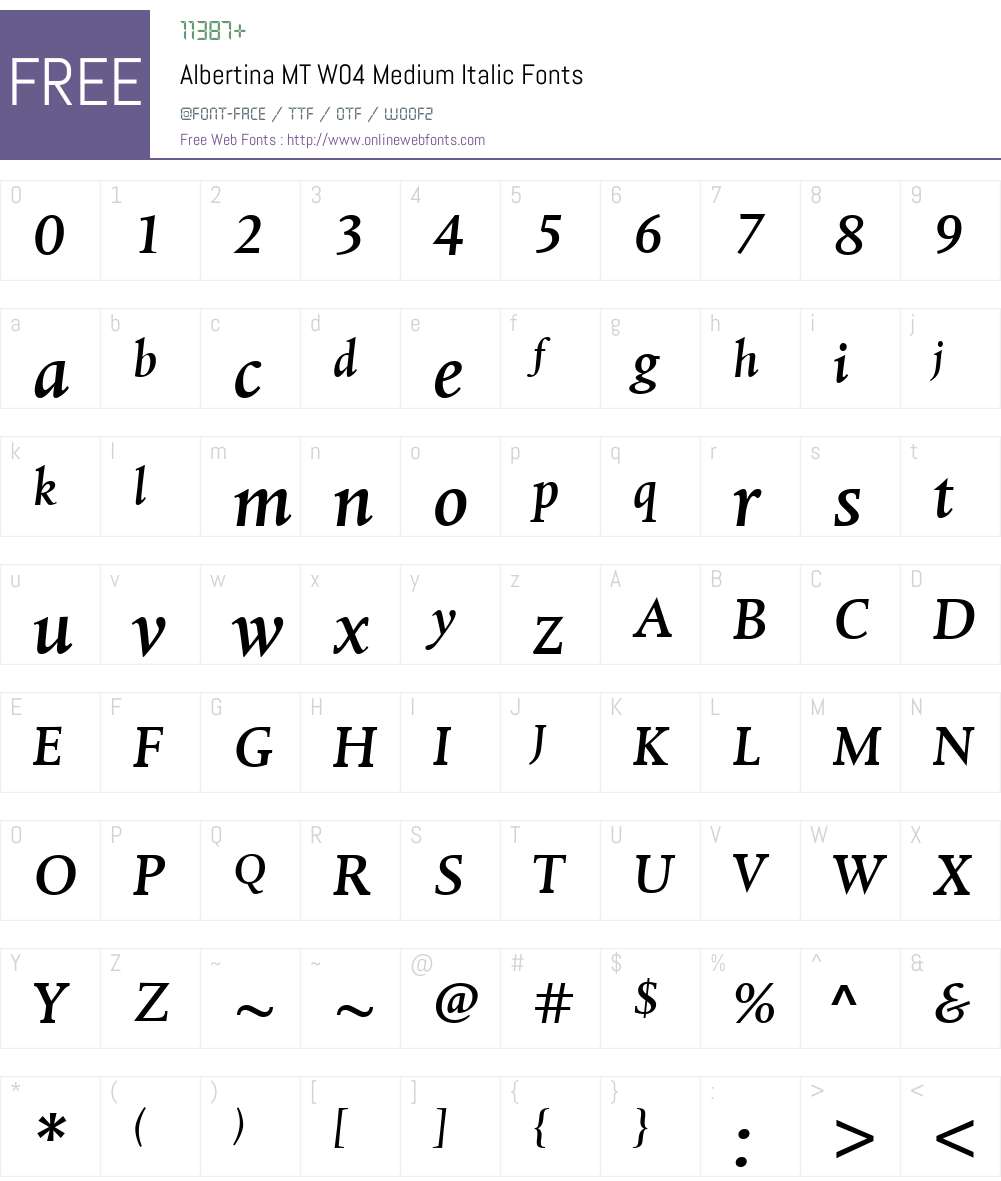 Albertina Font Screenshots
