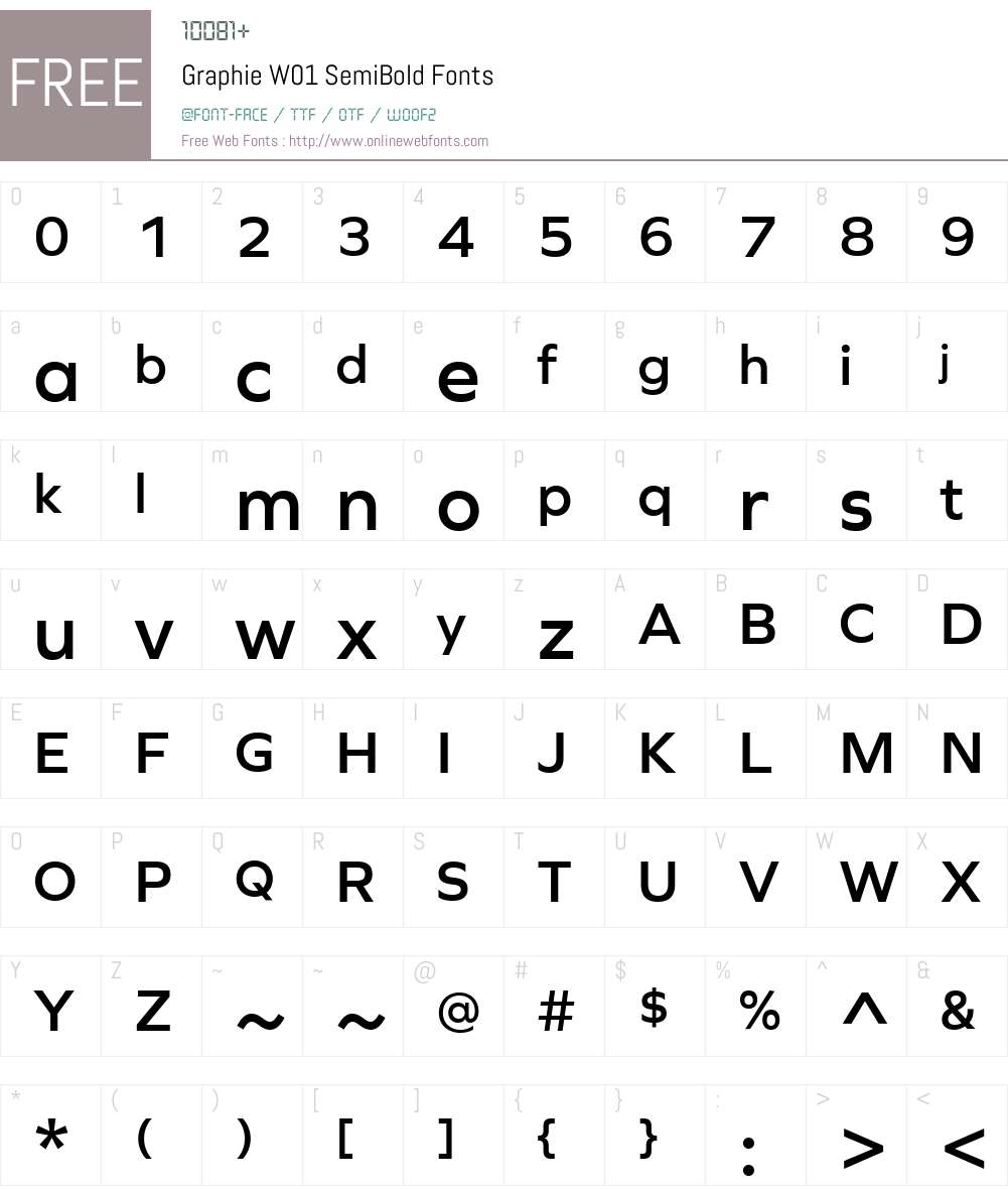 GraphieW01-SemiBold Font Screenshots