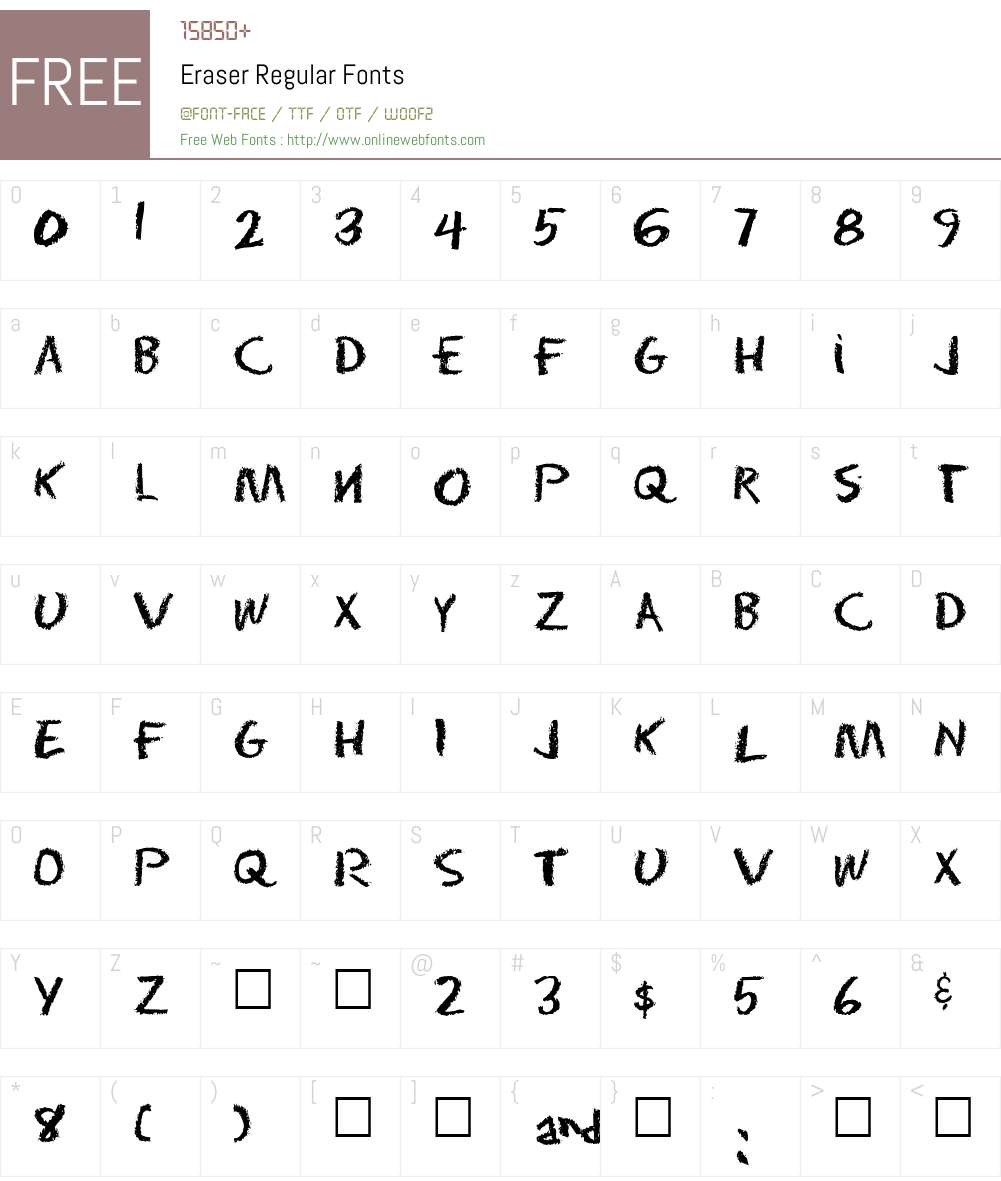 Eraser Font Screenshots