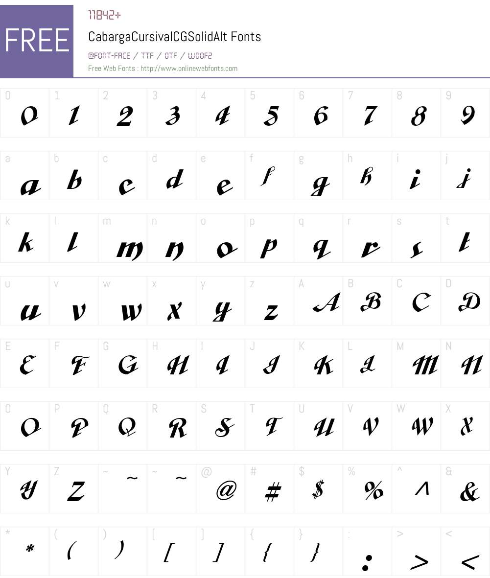 Cabarga Font Screenshots