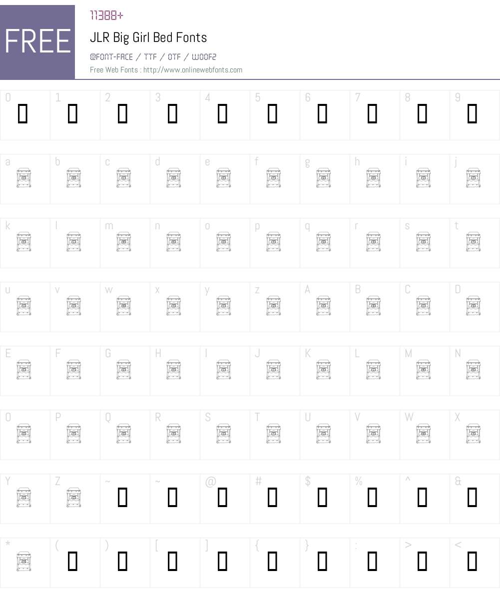 JLR Big Girl Bed Font Screenshots