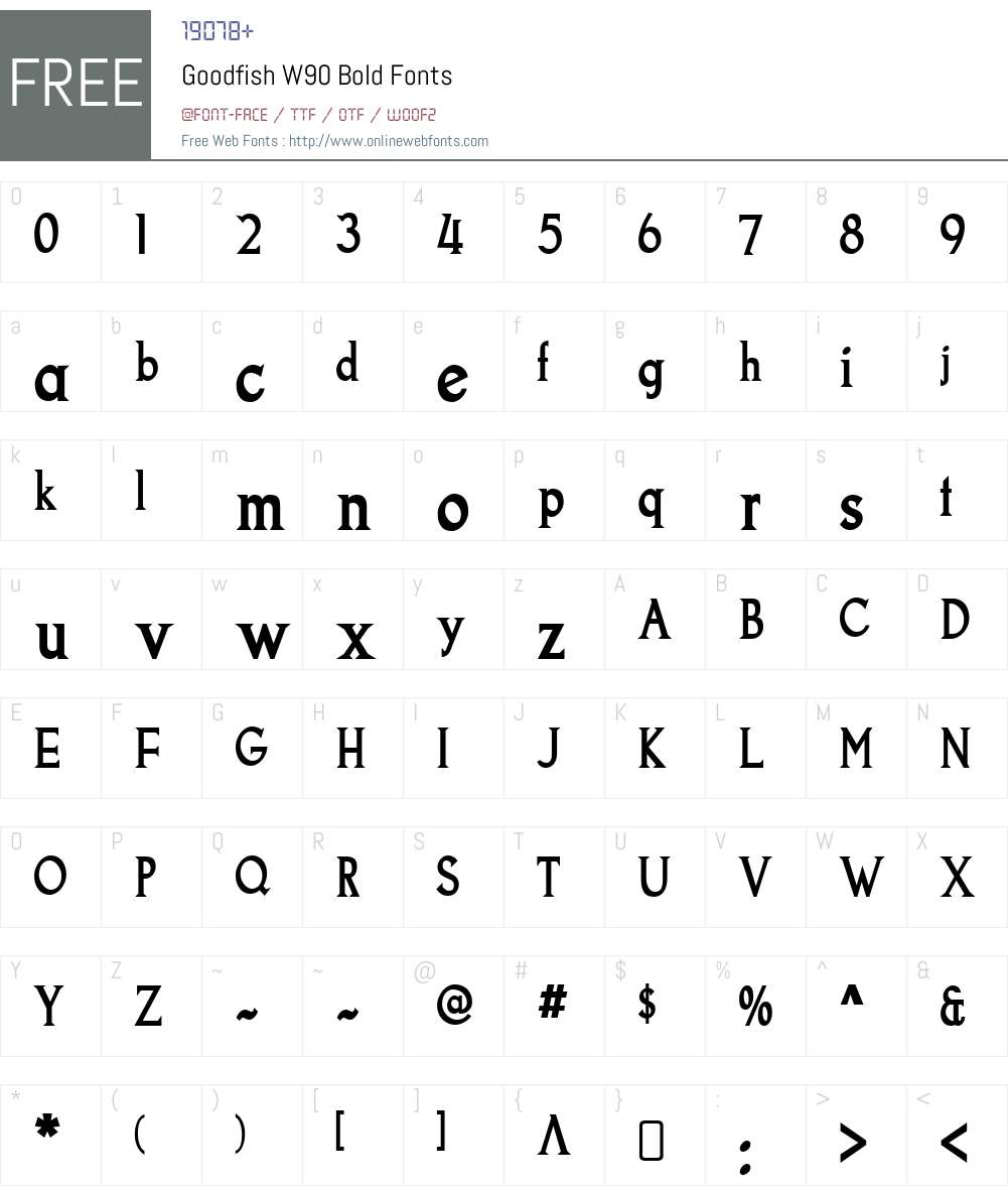 GoodfishW90-Bold Font Screenshots