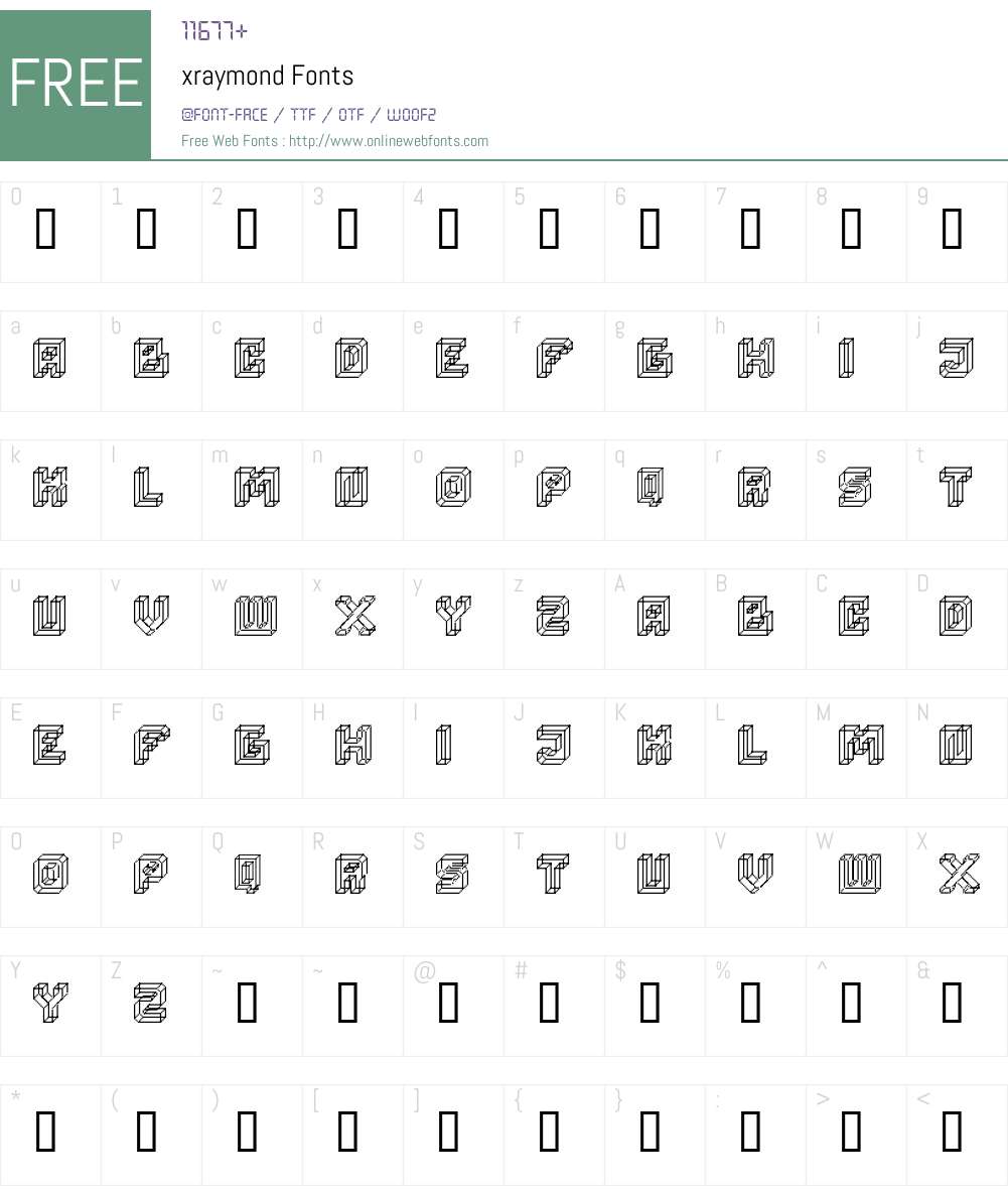 xraymond Font Screenshots