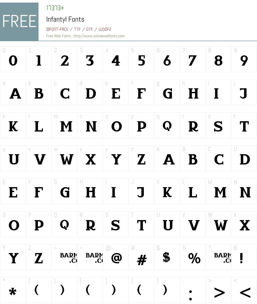 Infantyl Font Screenshots