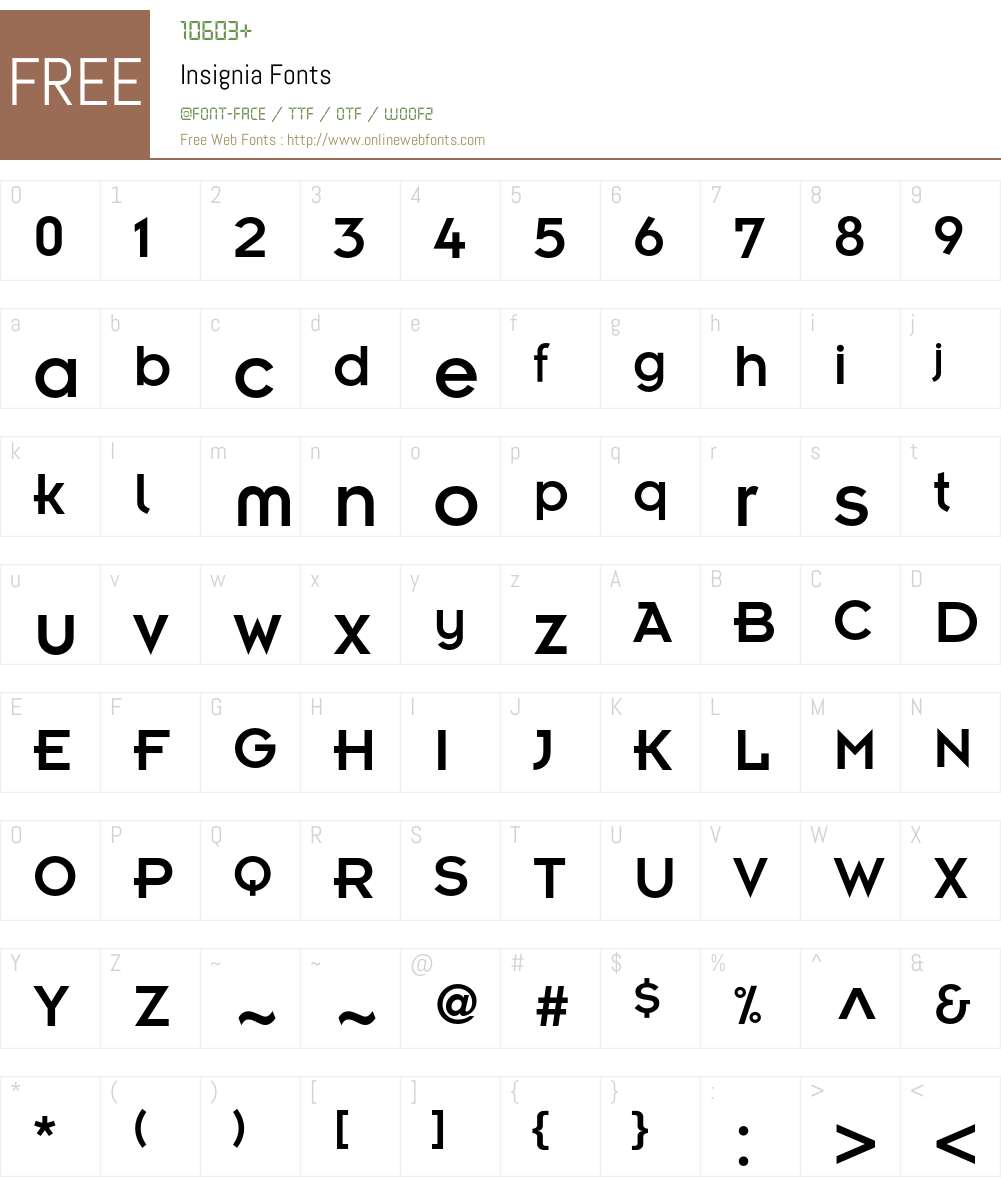 Insignia Font Screenshots