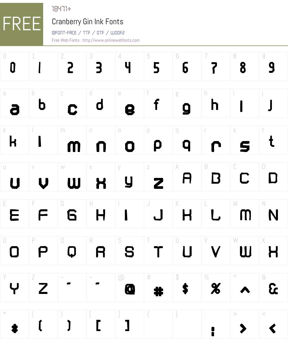 Cranberry Gin Ink Font Screenshots