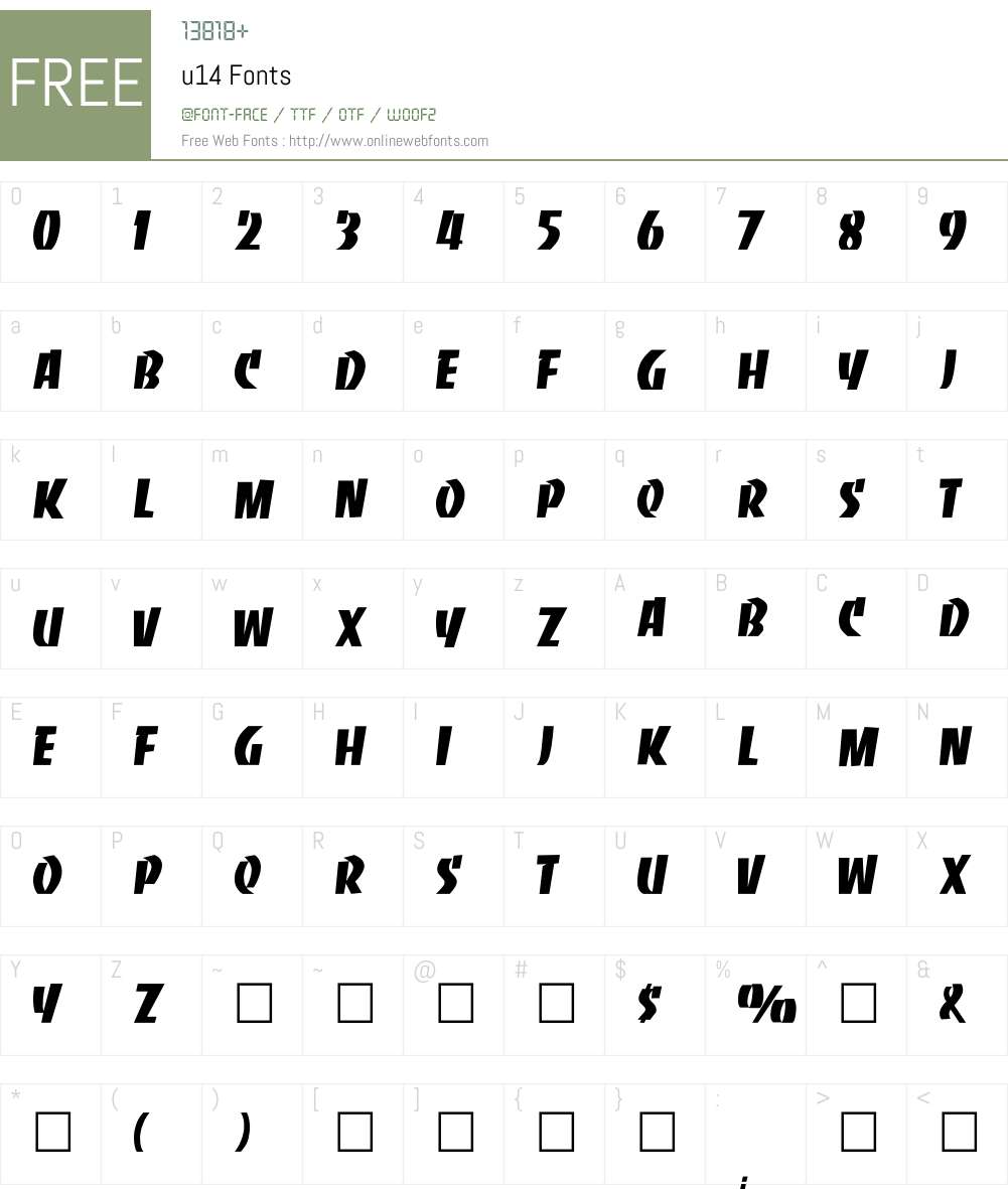 u14 Font Screenshots