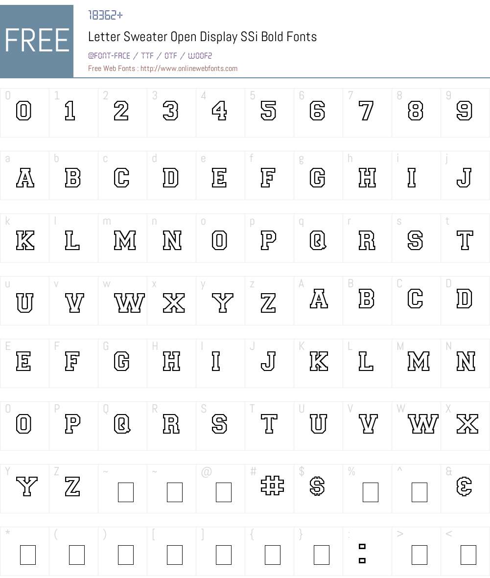 Letter Sweater Open Display SSi Font Screenshots
