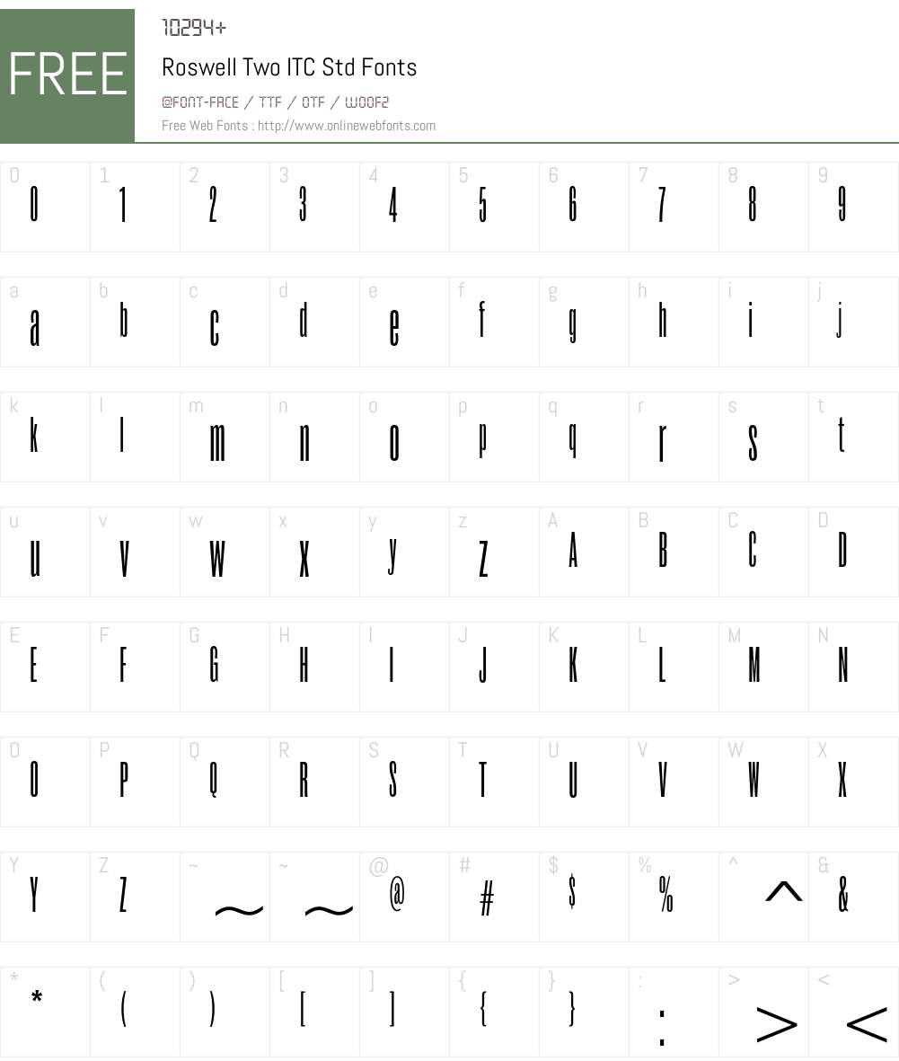 Roswell Two ITC Std Font Screenshots