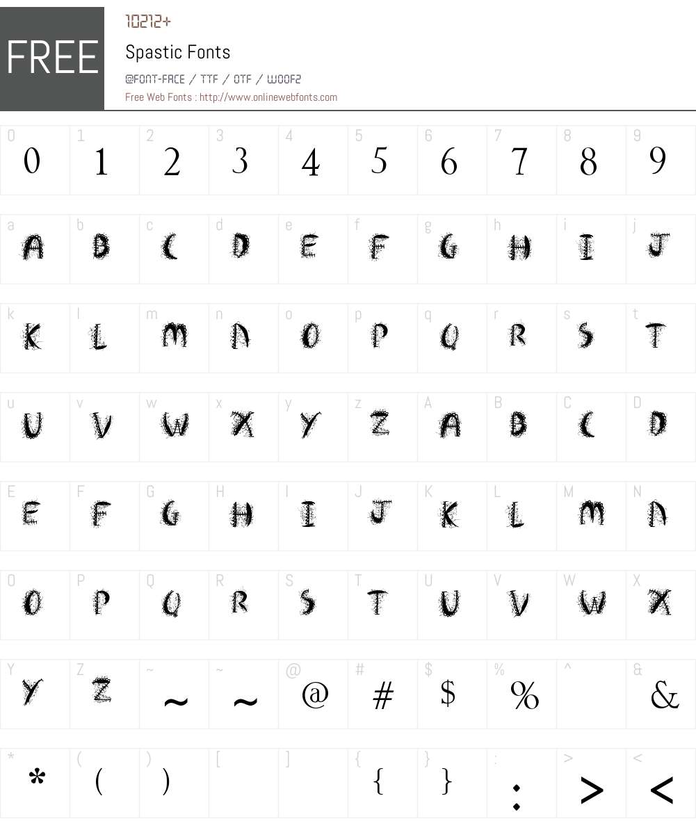 Spastic Font Screenshots