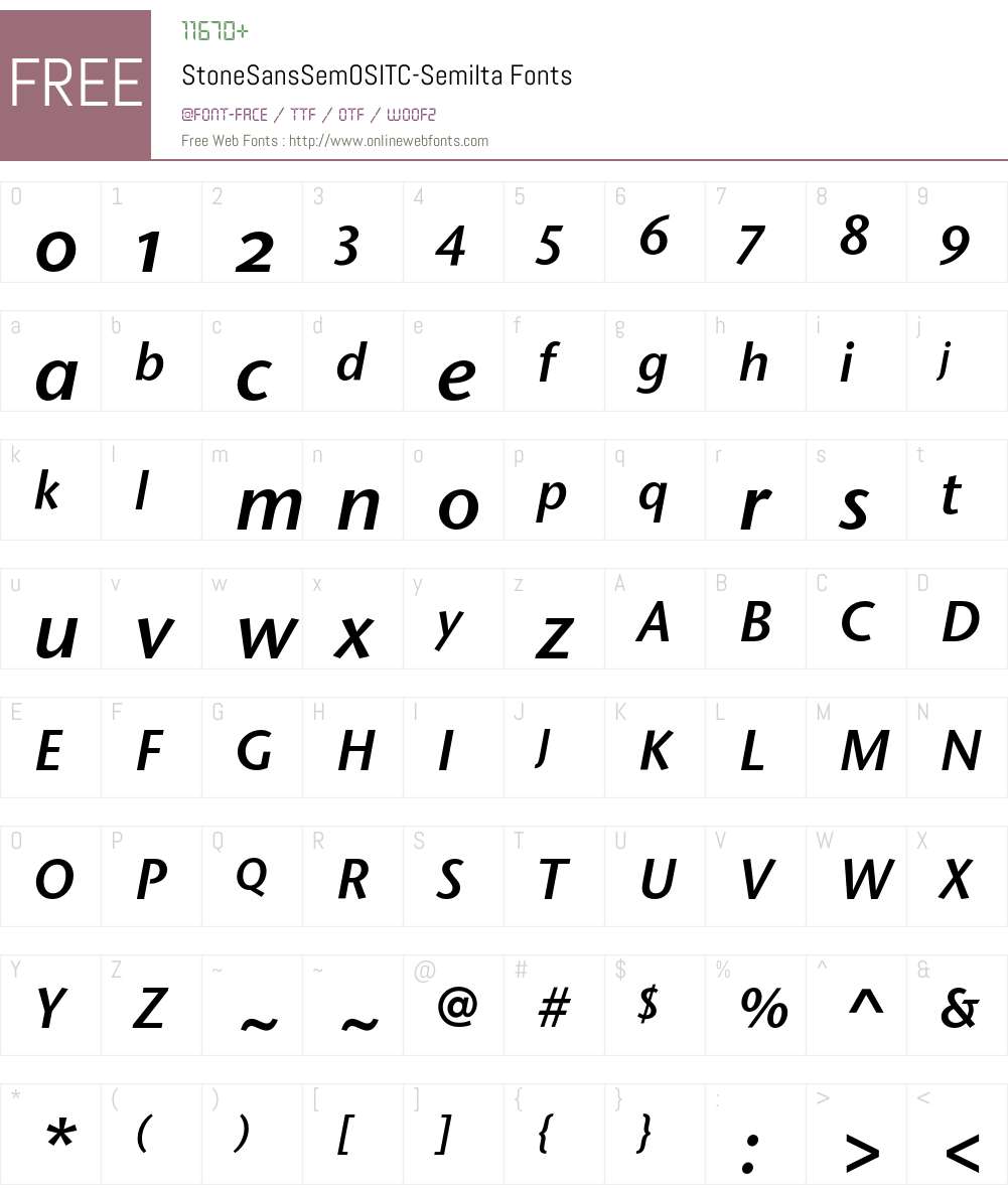 StoneSansSemOSITC Font Screenshots