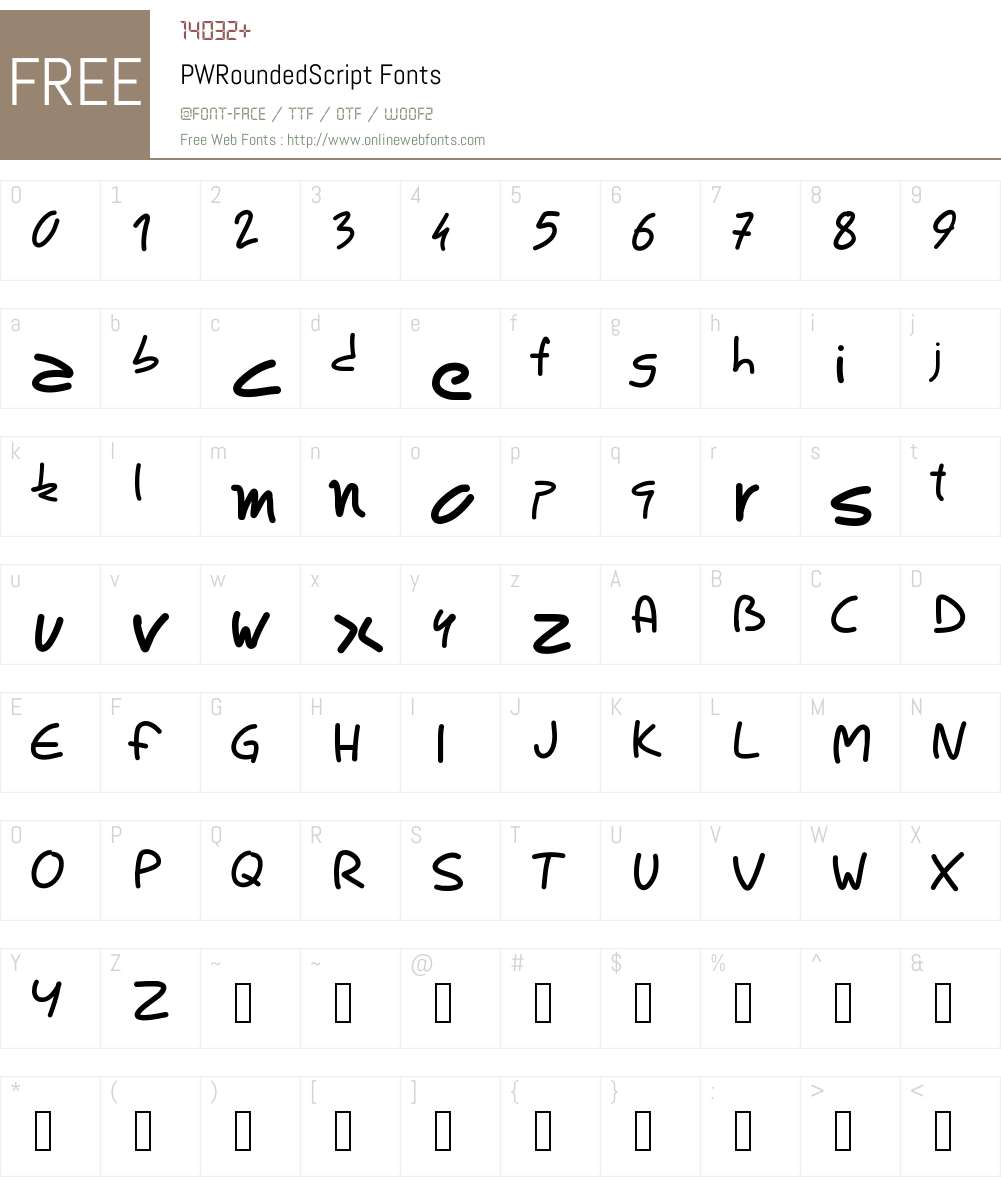 PWRoundedScript Font Screenshots