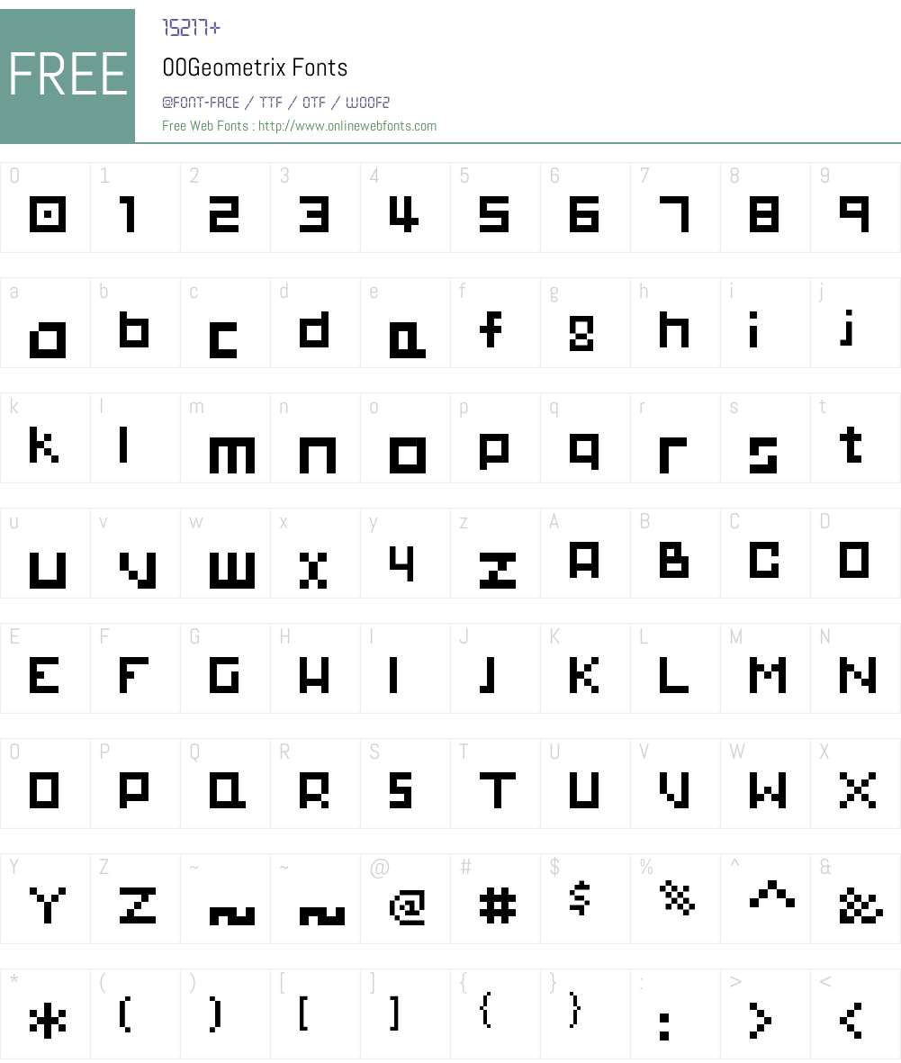 00Geometrix Font Screenshots