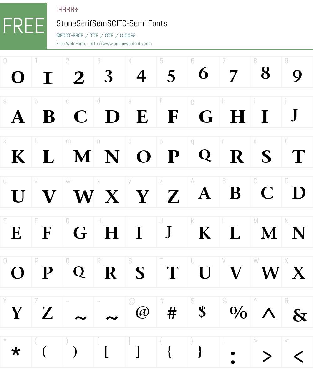 StoneSerifSemSCITC Font Screenshots