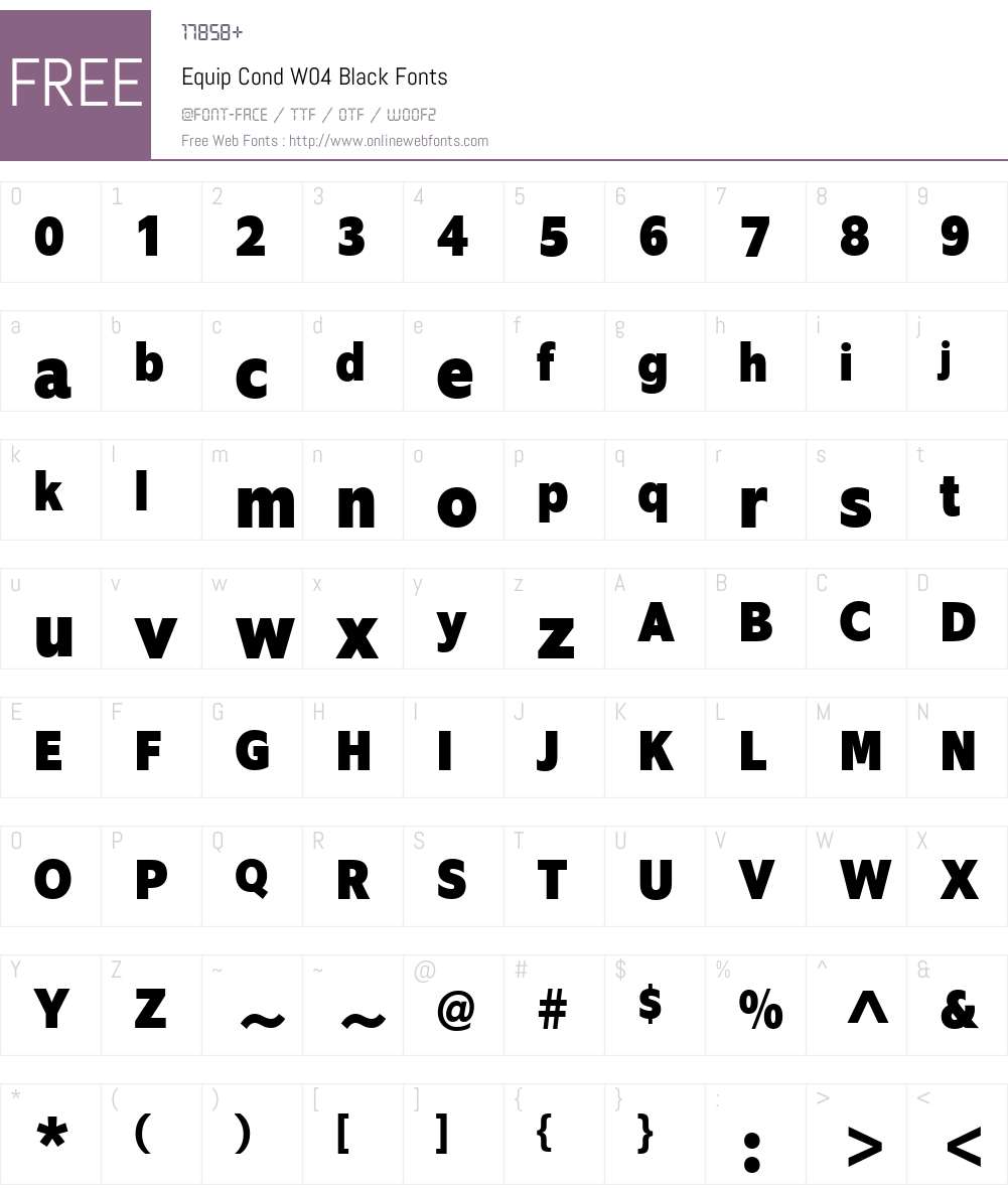 Equip Condensed Font Screenshots
