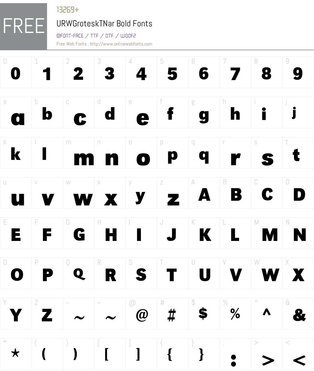 URWGroteskTNar Font Screenshots