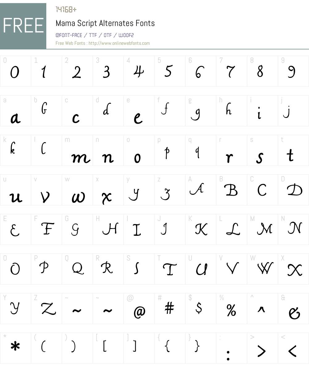 Mama Script Alternates Font Screenshots