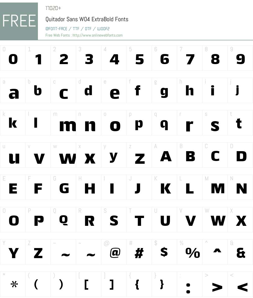Quitador Sans Font Screenshots