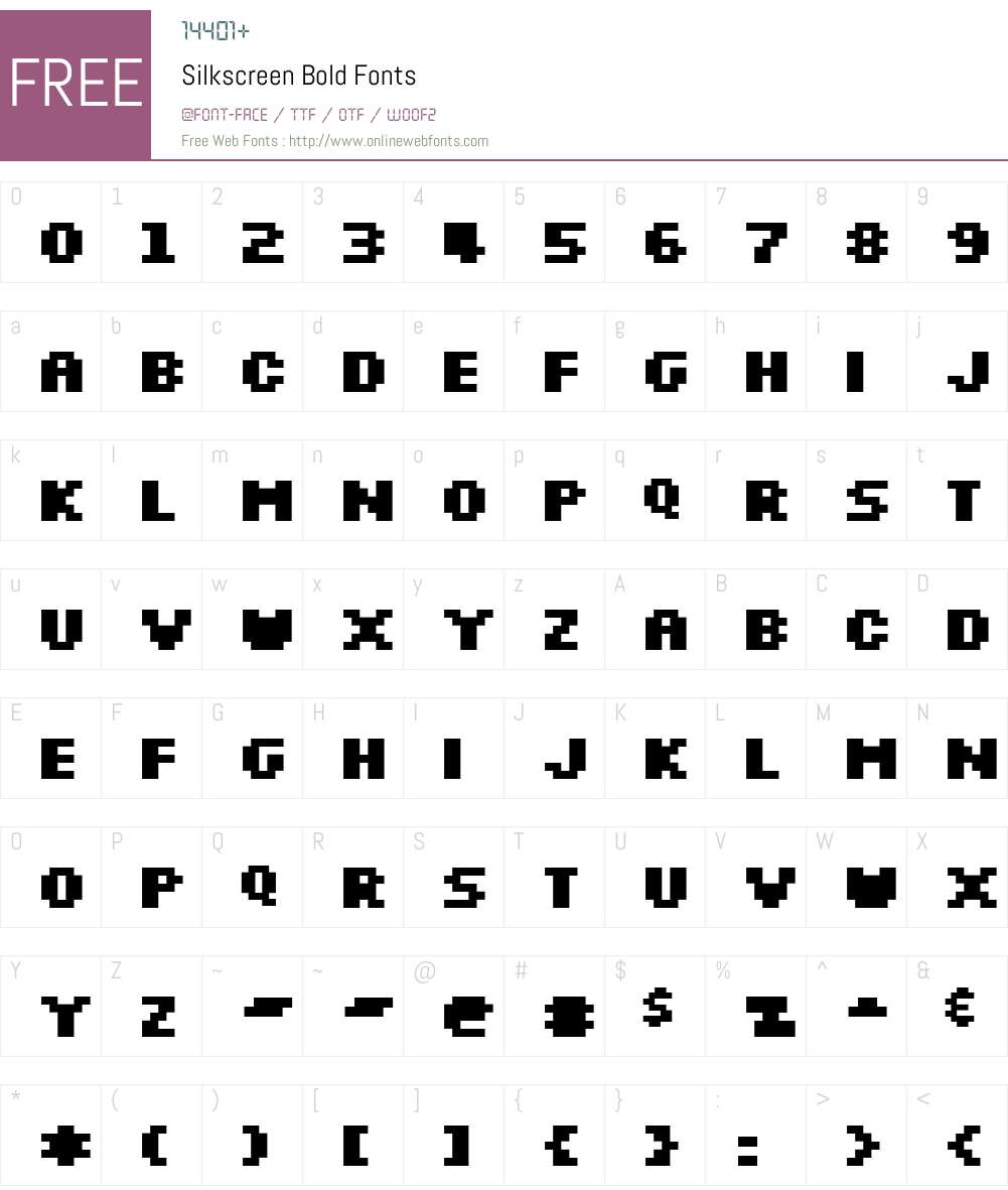 Silkscreen Font Screenshots