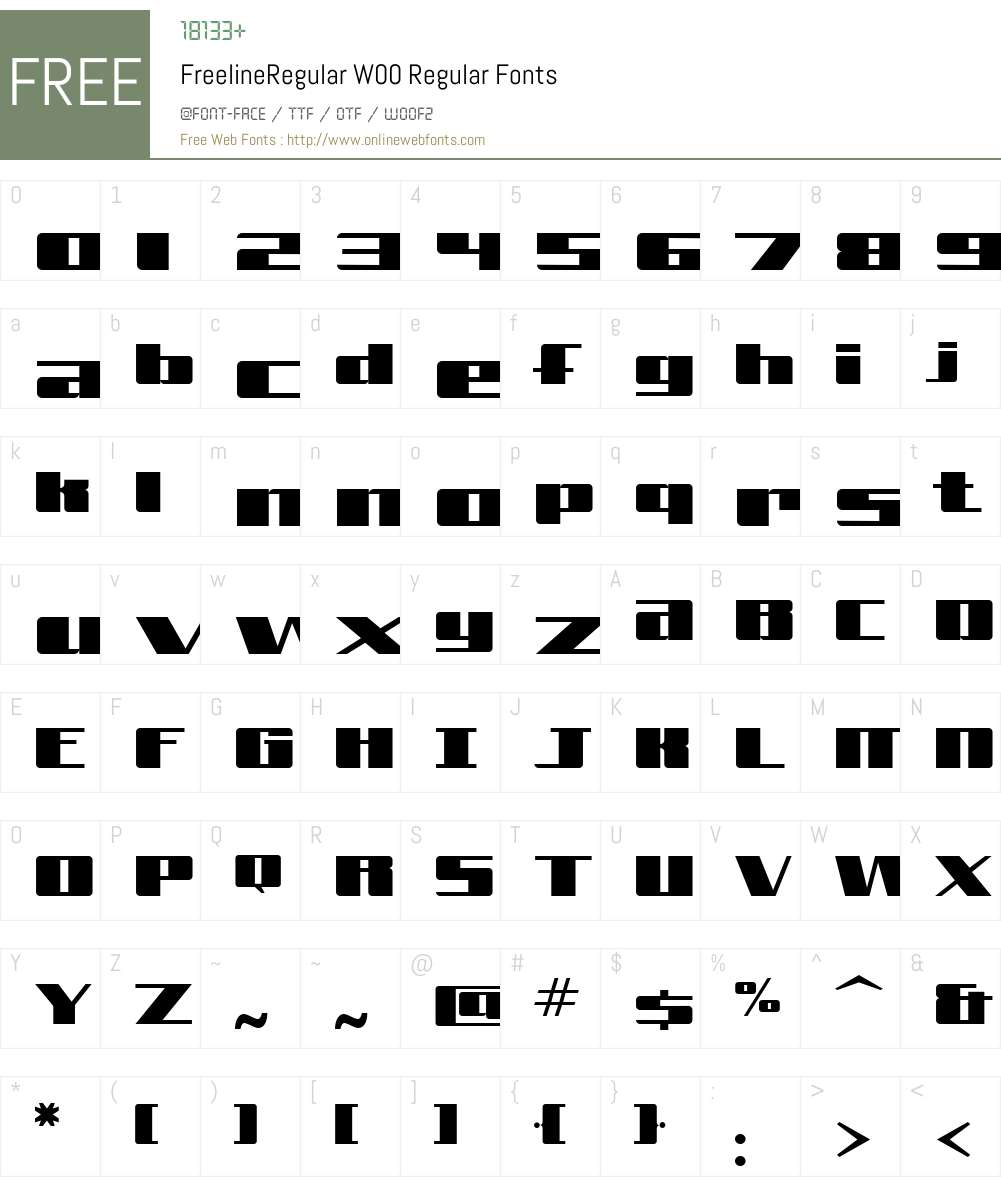 Freeline Font Screenshots