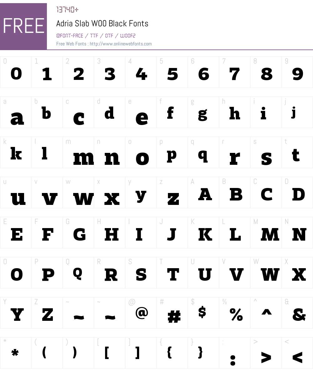 AdriaSlabW00-Black Font Screenshots