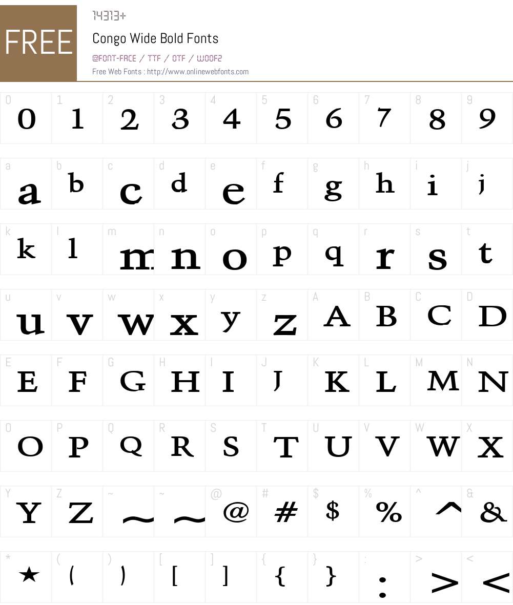 Congo Wide Font Screenshots