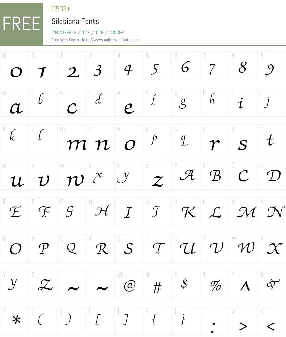 Silesiana Font Screenshots