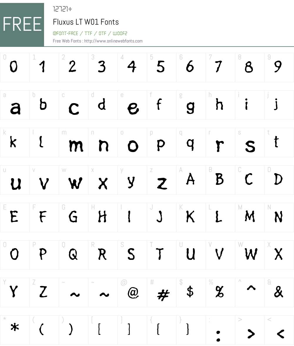 FluxusLTW01 Font Screenshots