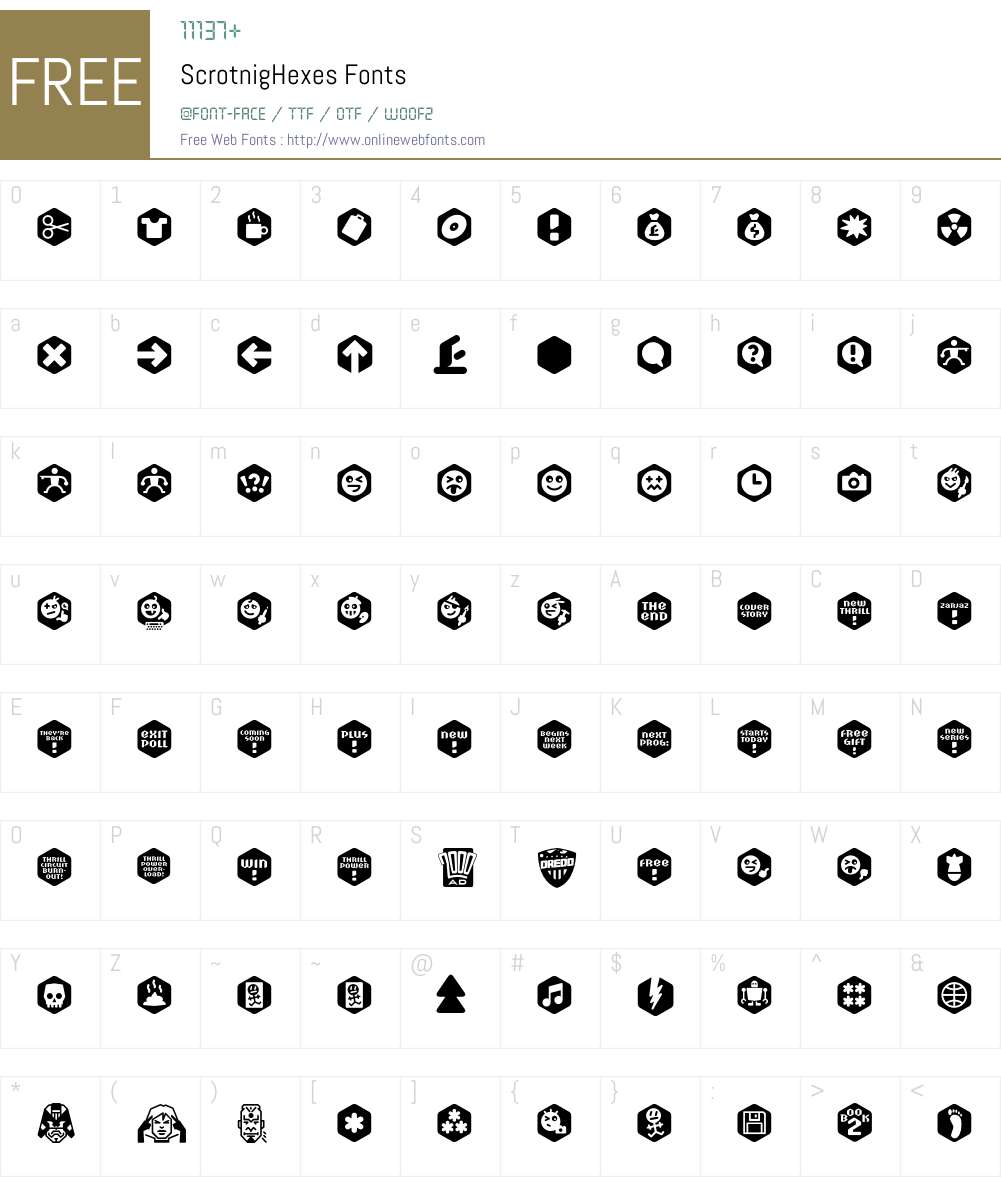 Scrotnig Font Screenshots