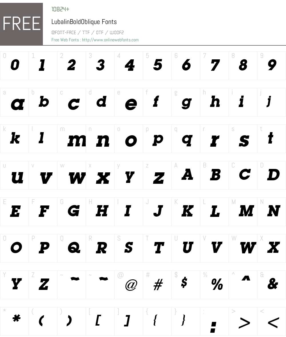 Lubalin Font Screenshots