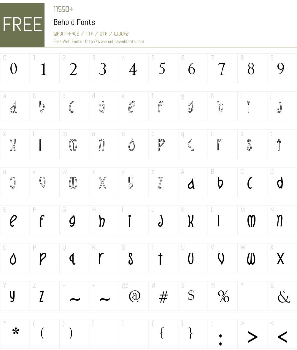 Behold Font Screenshots