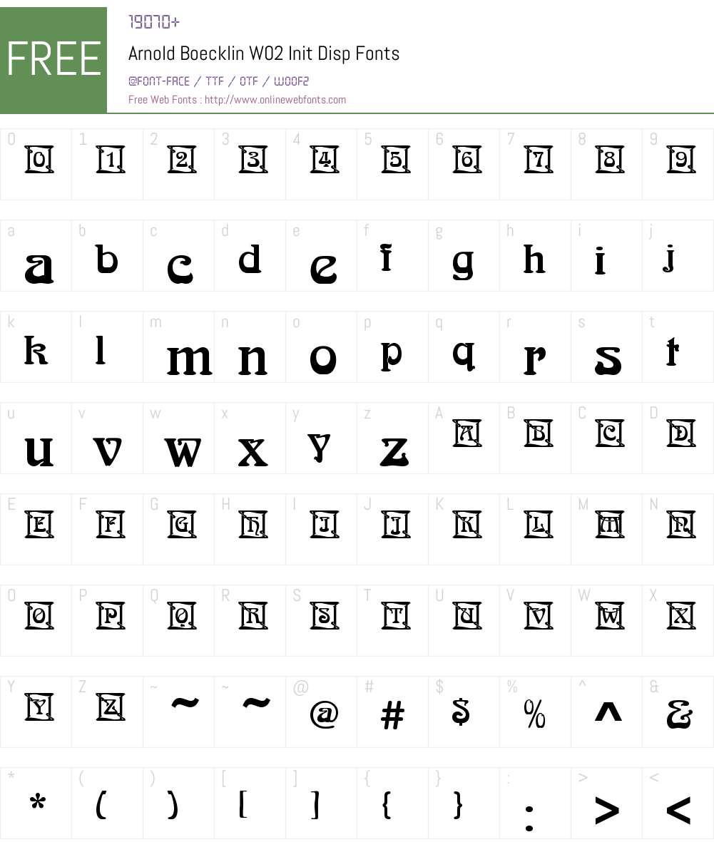 Arnold Böcklin Font Screenshots