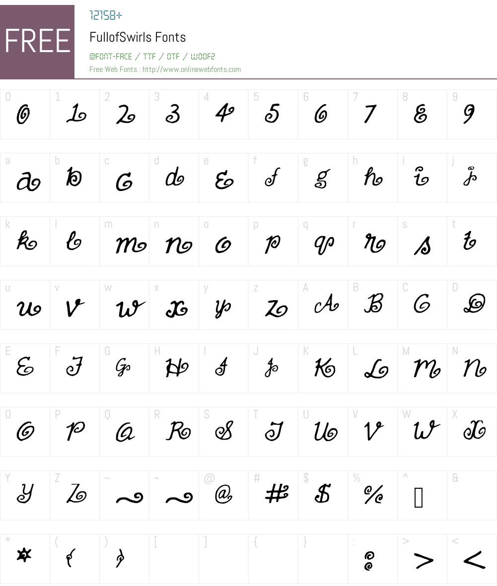 FullofSwirls Font Screenshots