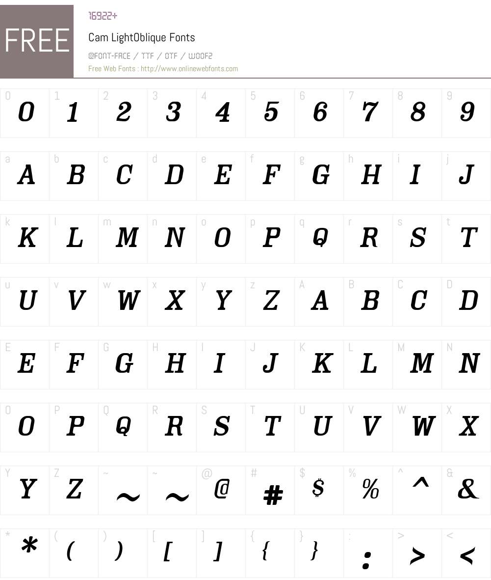 Cam Font Screenshots