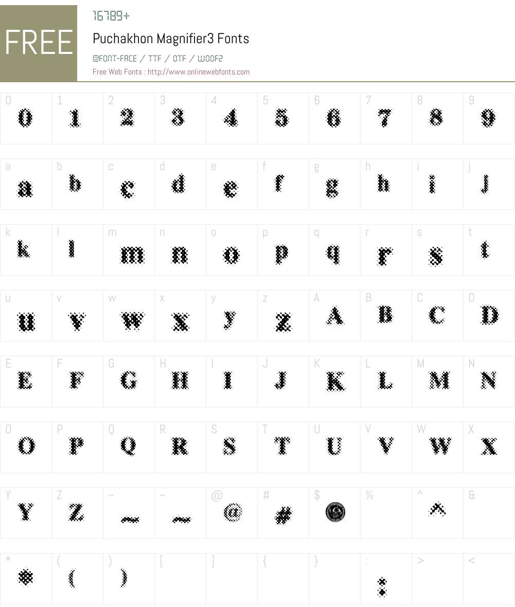 Puchakhon Magnifier3 Font Screenshots