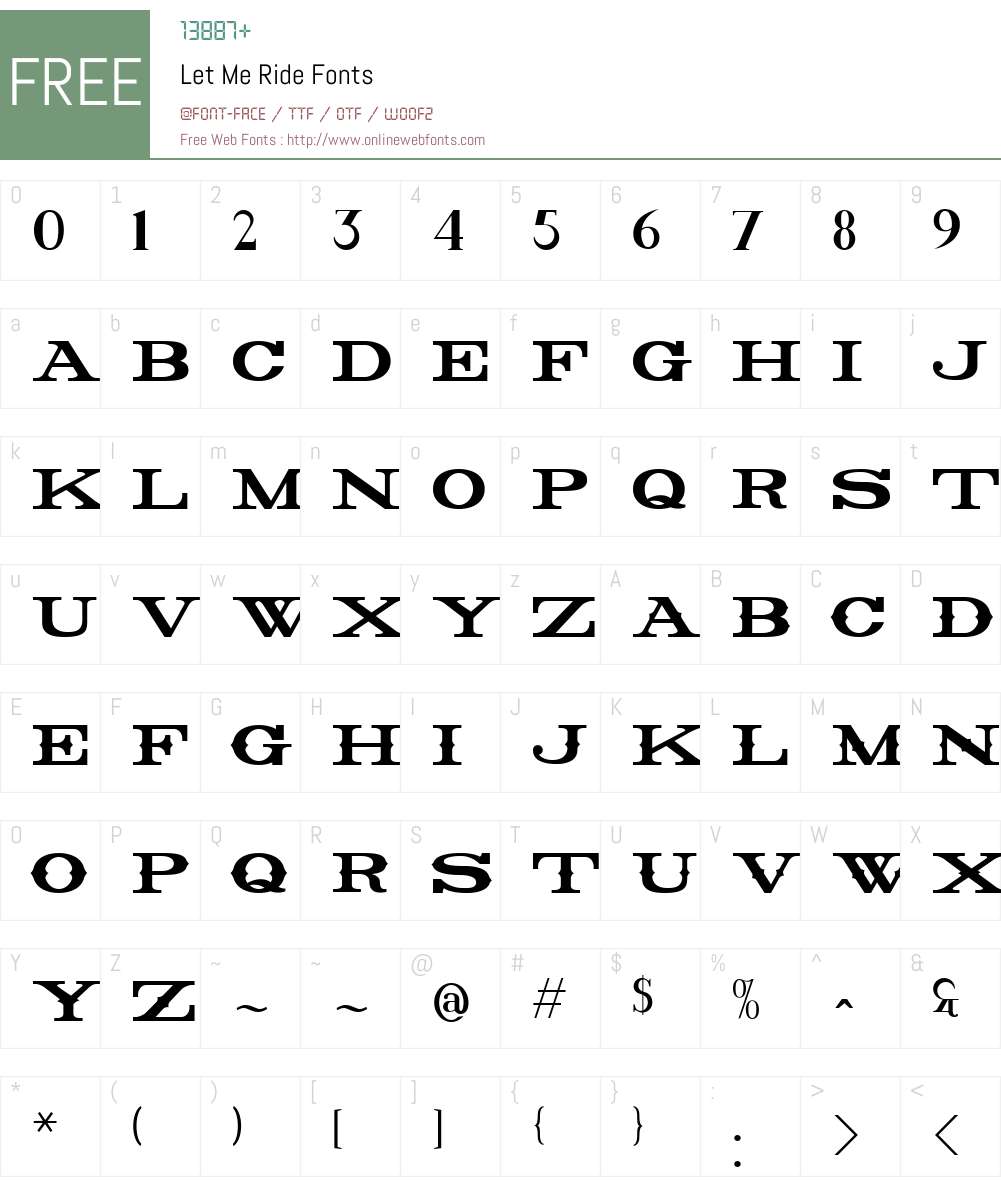 Let Me Ride Font Screenshots