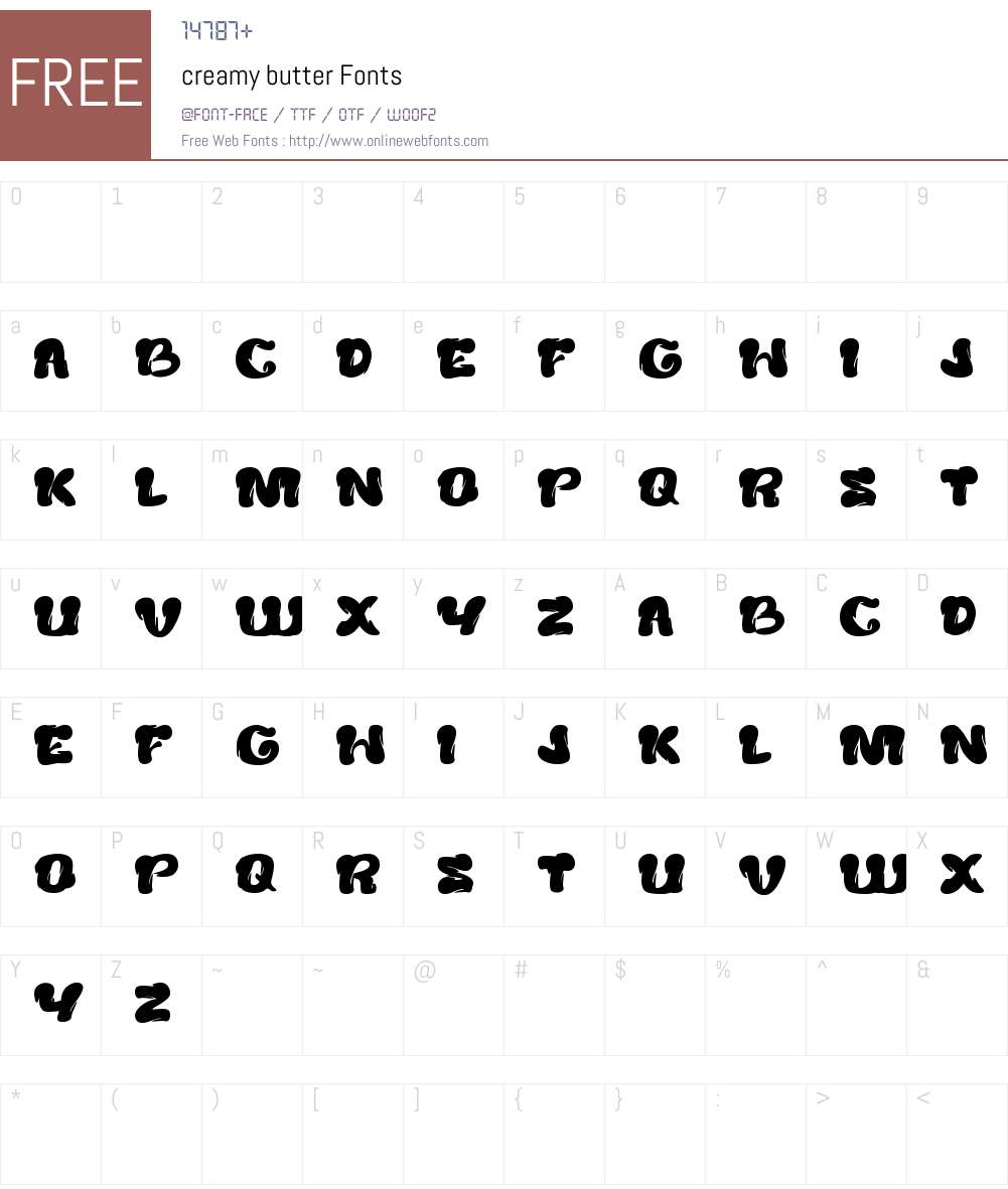 creamy butter Font Screenshots