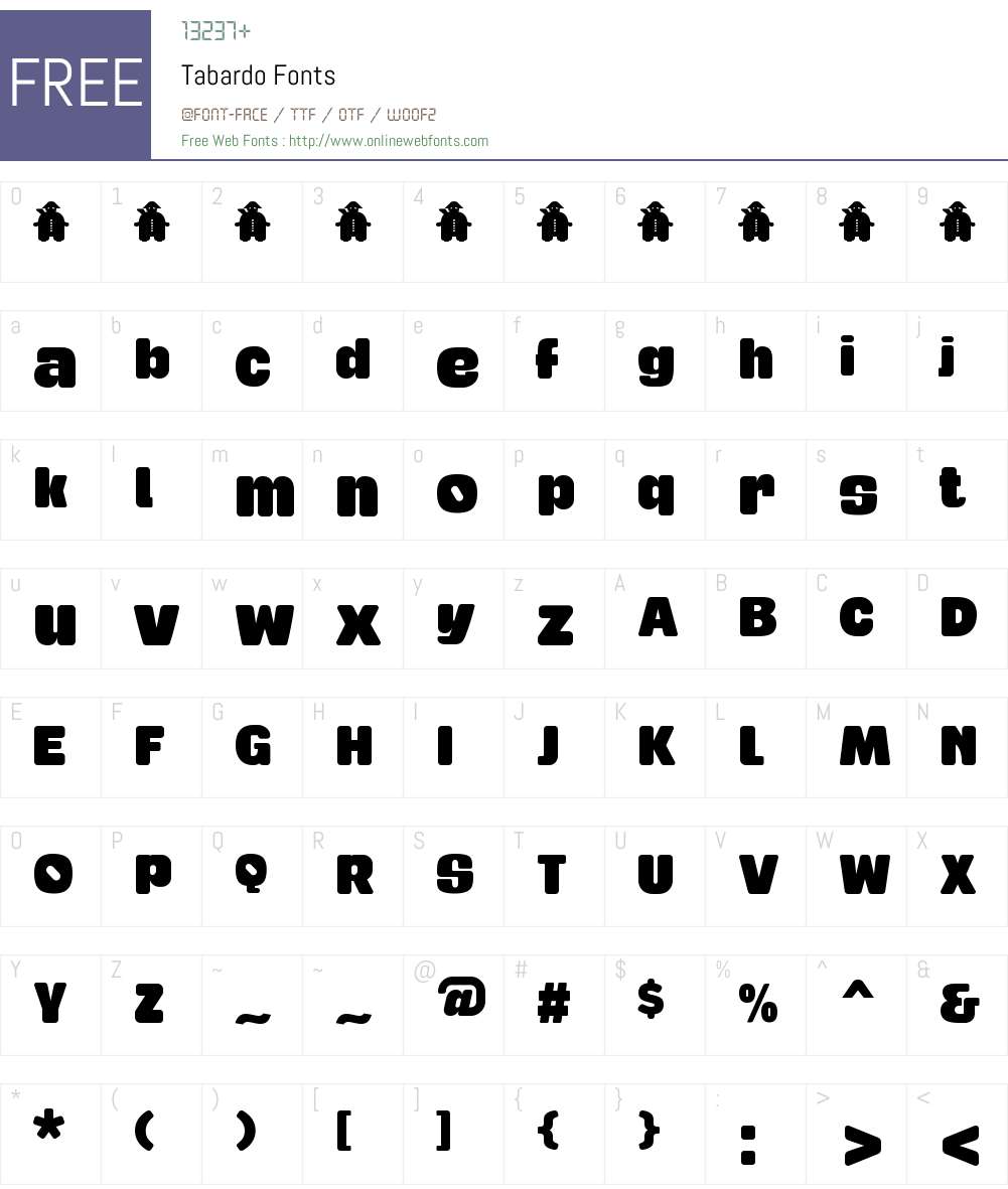 Tabardo Font Screenshots