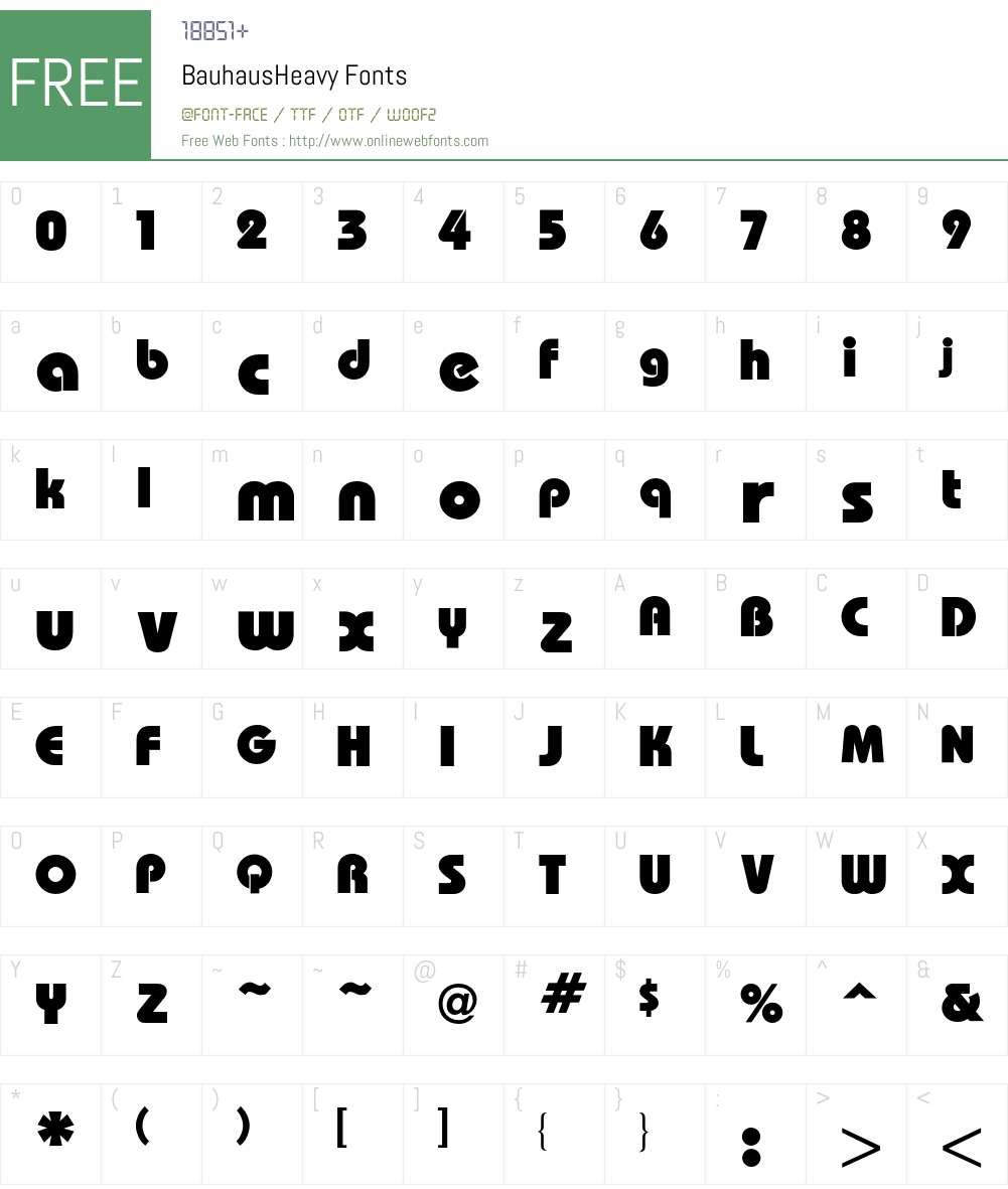 Bauhaus Font Screenshots