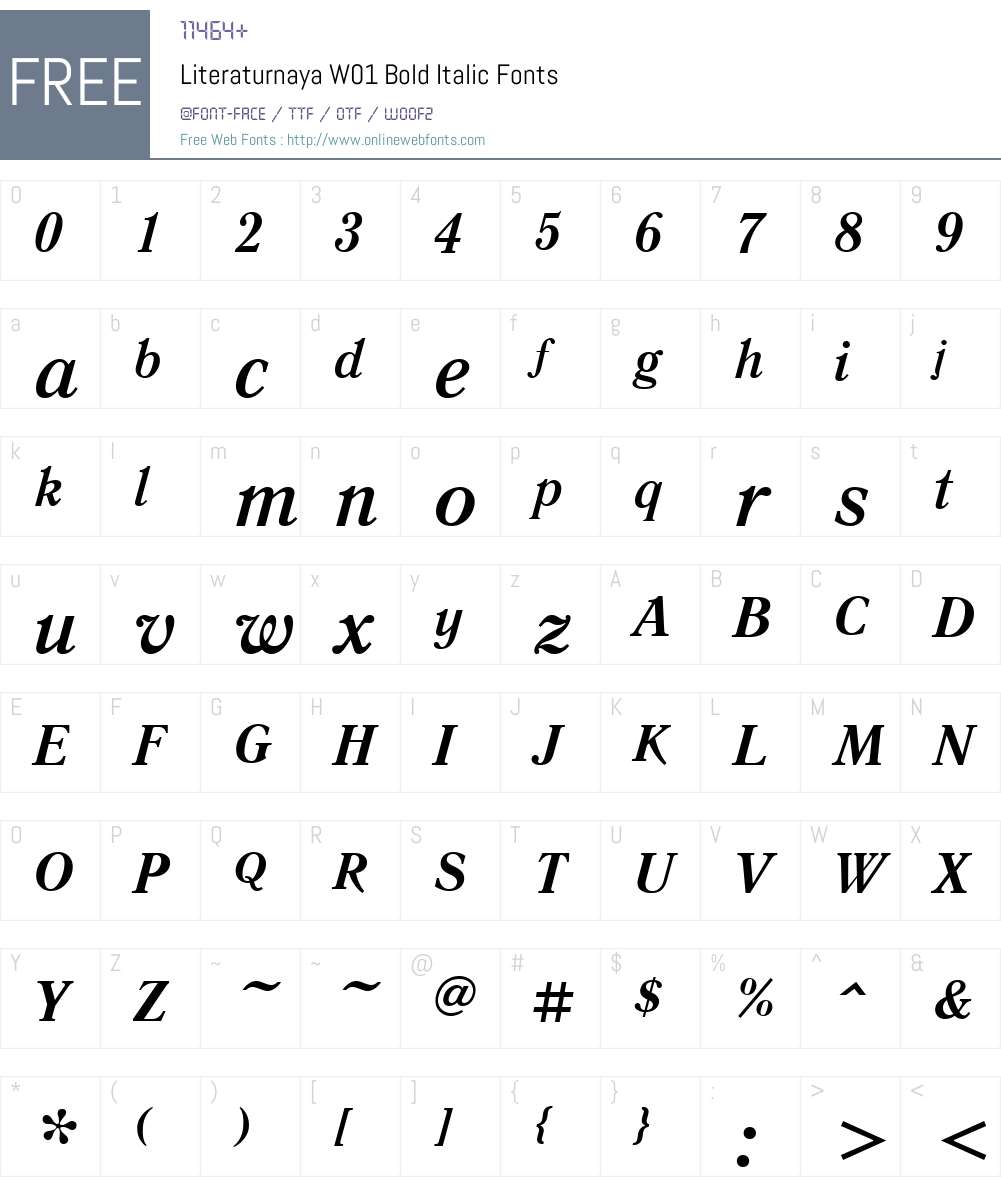 LiteraturnayaW01-BoldItalic Font Screenshots