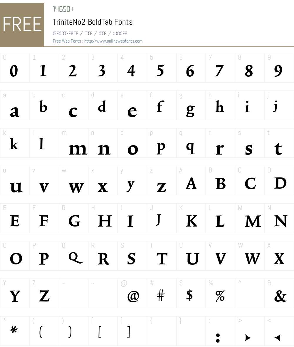 TriniteNo2 Font Screenshots