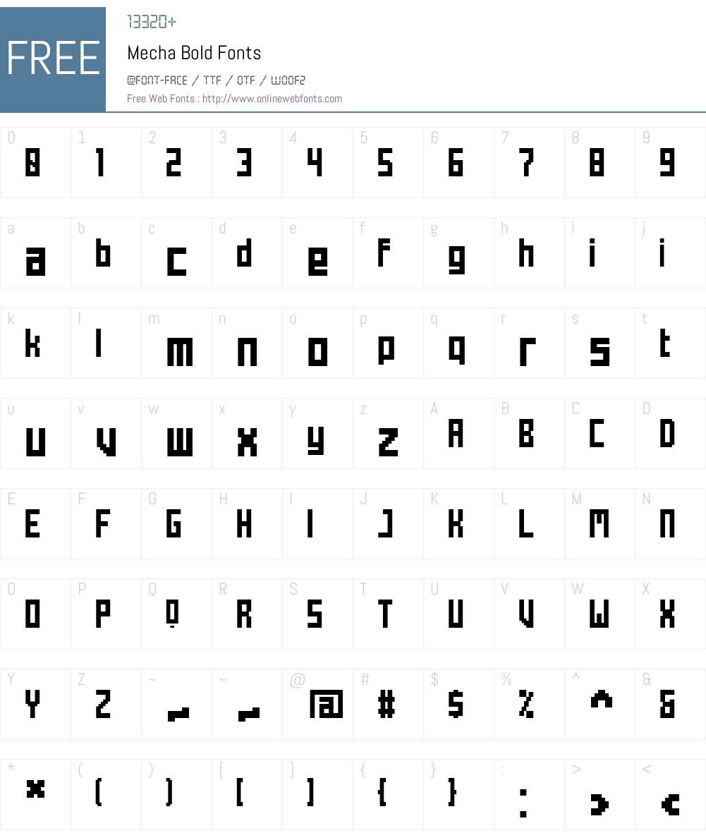 Mecha Font Screenshots