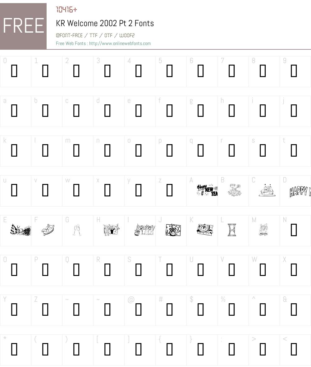 KR Welcome 2002 Pt 2 Font Screenshots