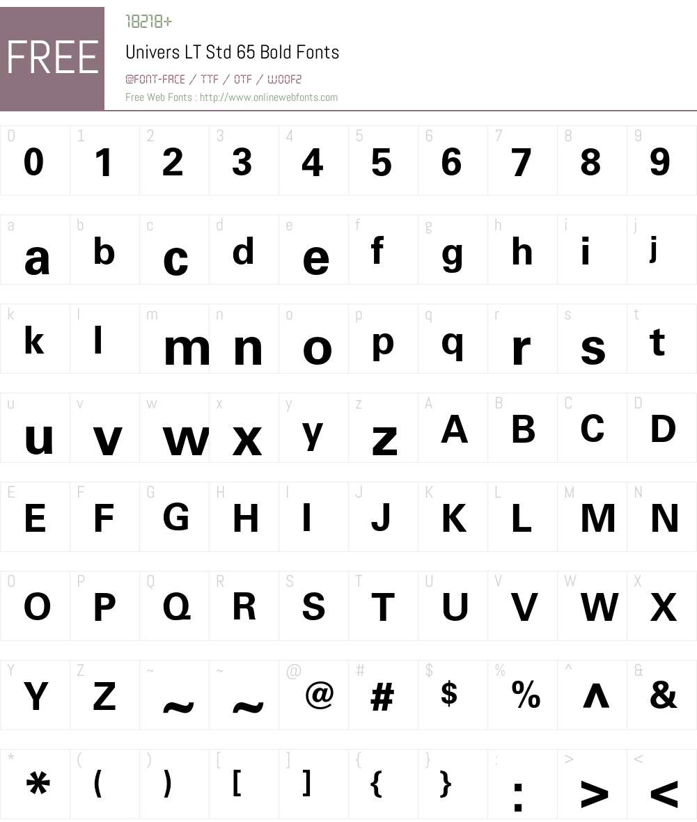 Univers LT Std Font Screenshots