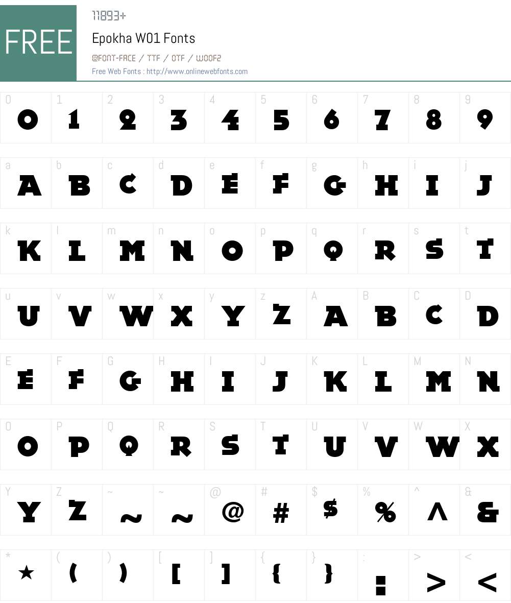EpokhaW01 Font Screenshots