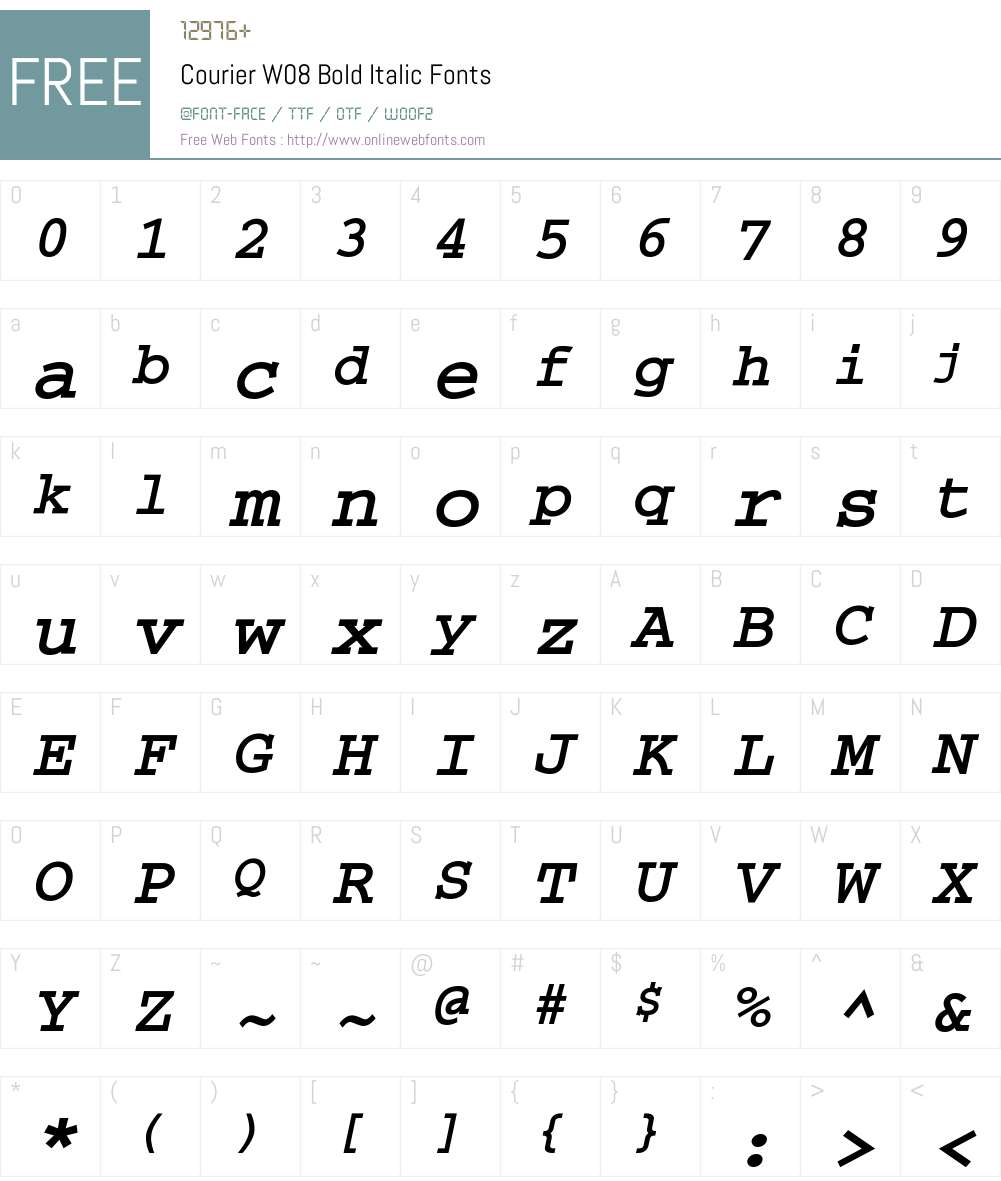 Courier Font Screenshots