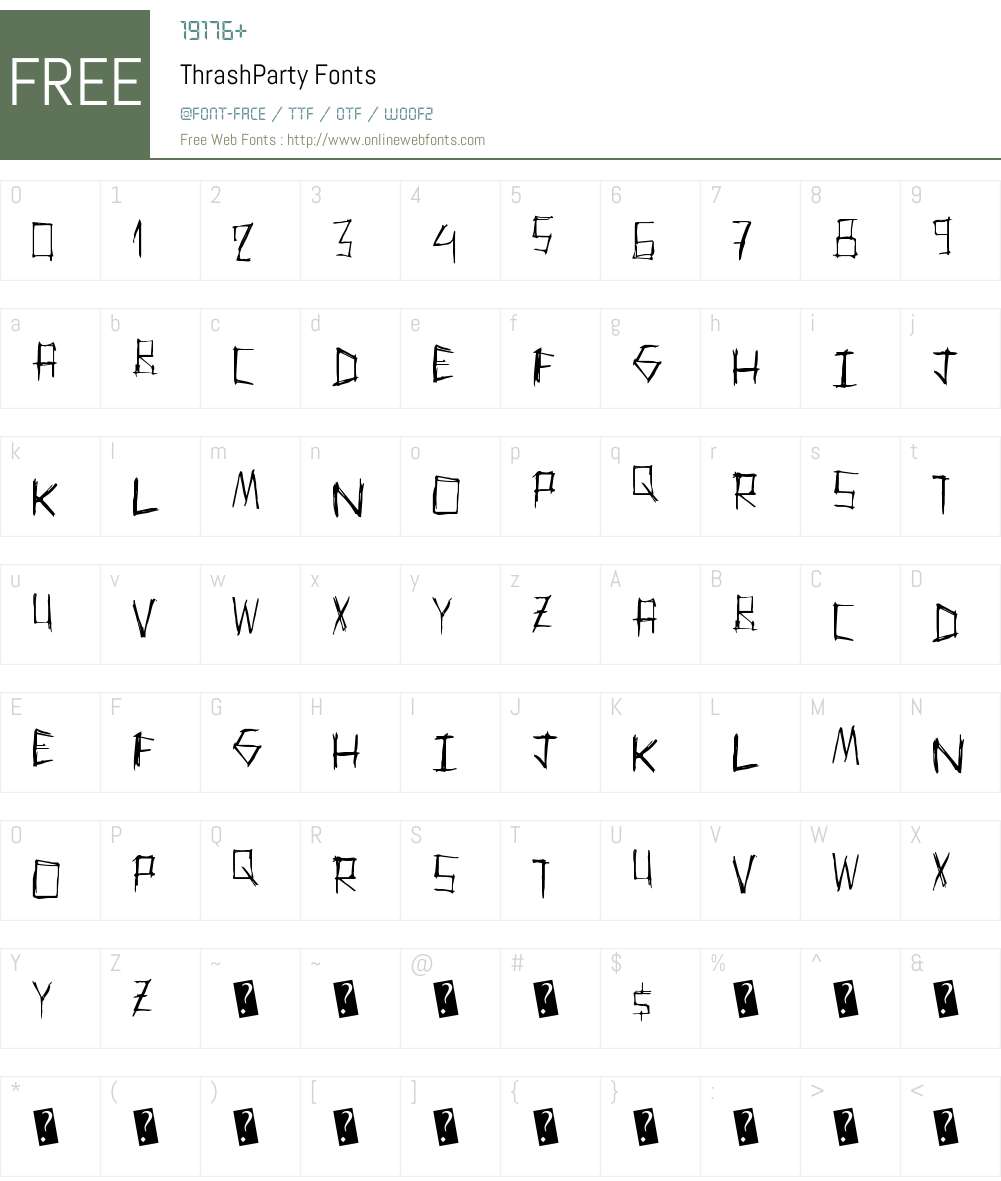 ThrashParty Font Screenshots