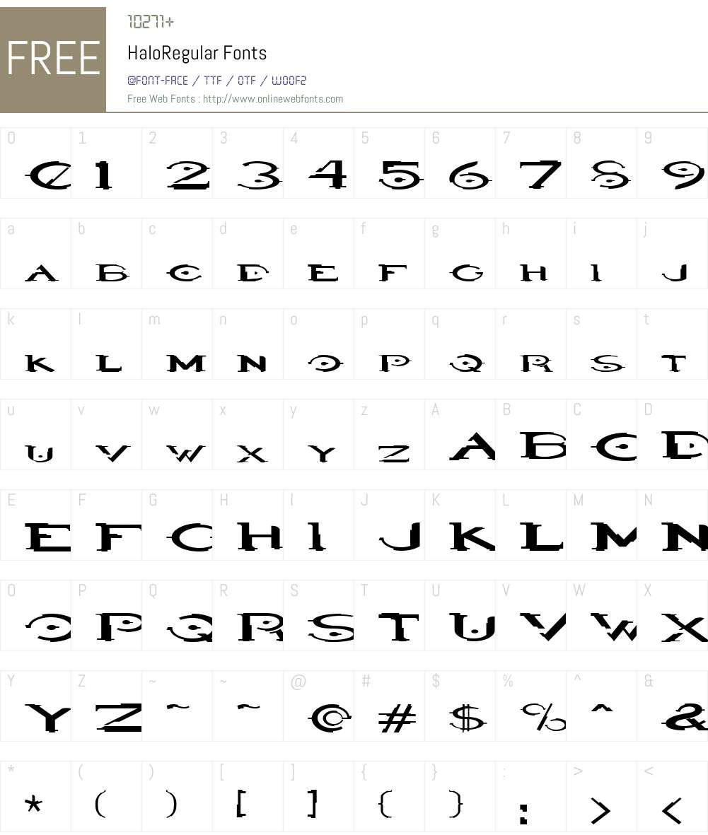 Halo Font Screenshots