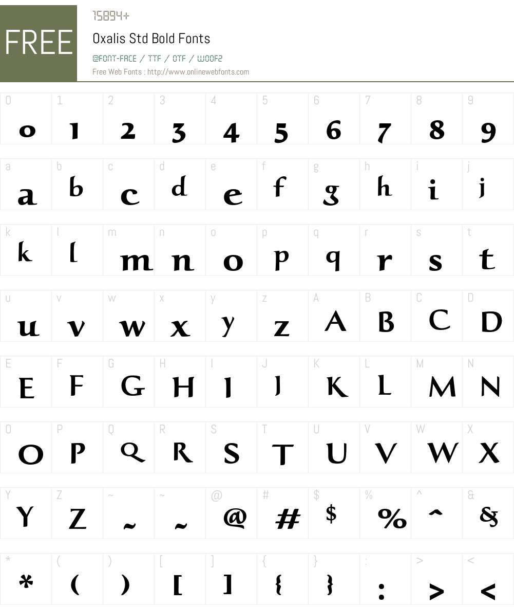 Oxalis Std Font Screenshots